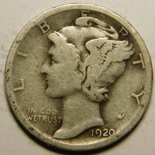 1920 S Mercury Dime G-VG  "Actual Coin Pictured- Not Cleaned Polished or Dipped"