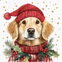 20 Servietten Simon Hund Winter-Outfit Schal MüTze Sterne Weihnachten 33X33Cm