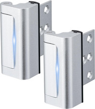 2 Pack Home Security Door Lock,With 3" Stop Withstand 800 Lbs Silver 