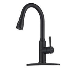 Matte Black Kitchen Faucet with Pull Down Spayer Single Handle Pull Out Kitch...