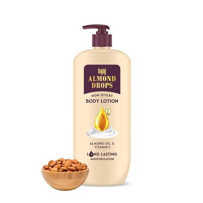 Bajaj Almond Drops Non-Sticky Body Lotion 600 ML Pack Of 1 For Soft Skin
