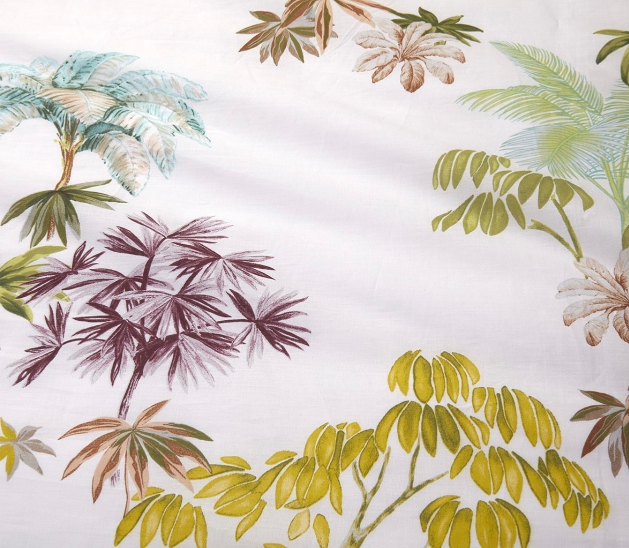 RARE YVES DELORME LAOS 2 BOUDOIR SHAMS BOTANICAL TROPICAL TREE FLOWER PINK GREEN