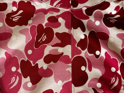 Authentic a bathing ape babe abc dot shark full zip hoodie pink L