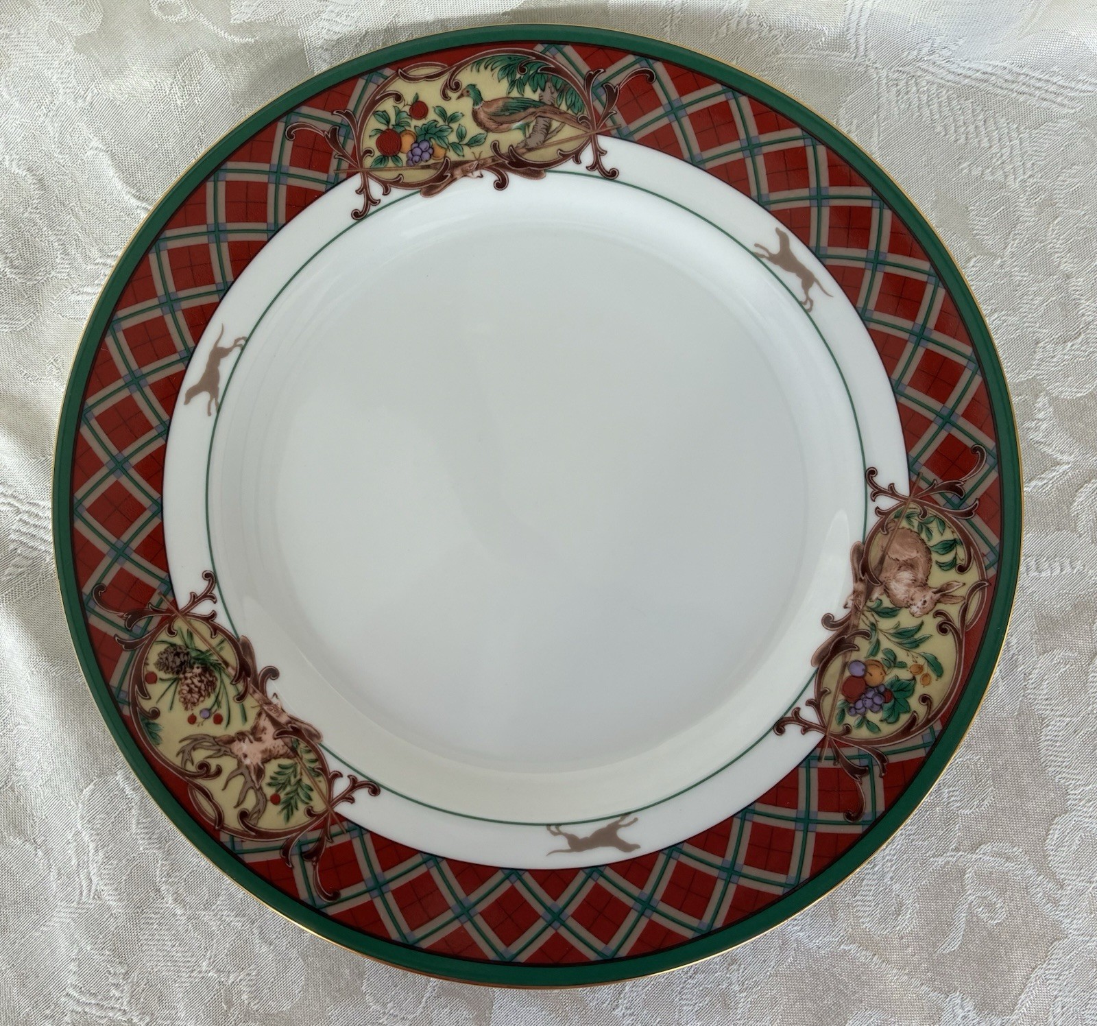 4 Vintage Noritake Royal Hunt Dinner Plates 10.5 Inch