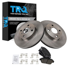 Trq Front Brake Pad And Rotor Set Ceramic Vented Rotors Compatible 2001-2005