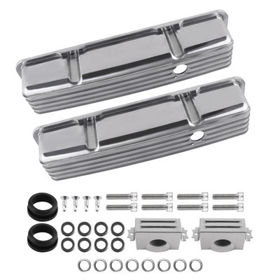2x Fabricated Aluminum Valve Covers Mounting Hardware For small block 283, 302