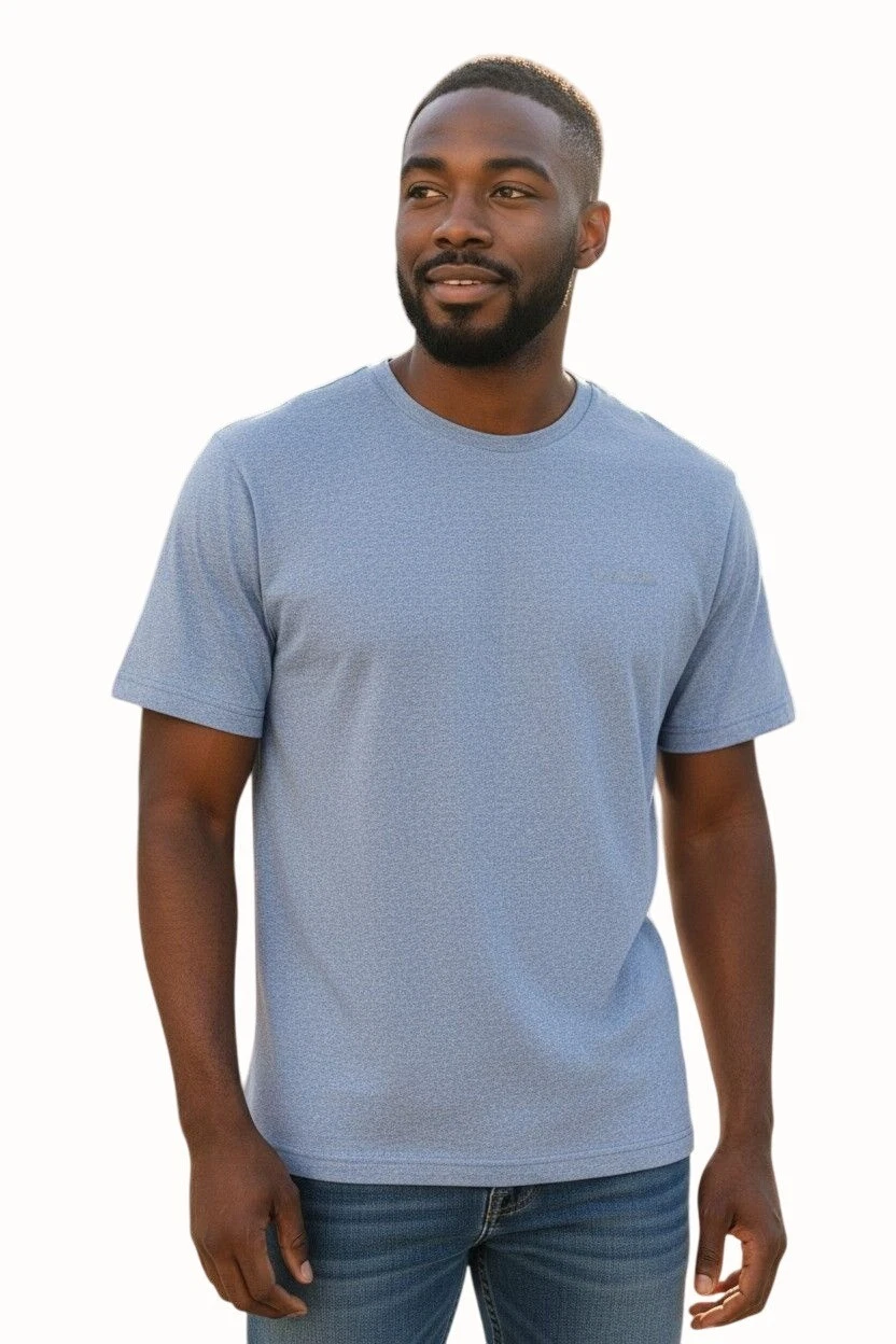 Columbia Mens Heather Blue Omni Wick Performance T-Shirt Medium Breathable NEW