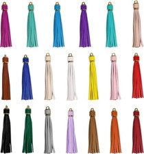 20 Pieces 3.9 inch Faux Leather Tassel Bulk Keychain Tassels Artificial Leath...