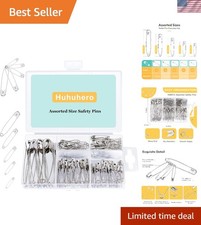 Versatile 160Pcs Safety Pins Set - 5 Assorted Sizes for Crafting  Sewing