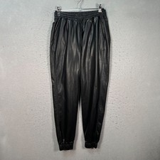 Zara Womens Size XS Faux Leather Jogger Pants Black Elastic Waistband