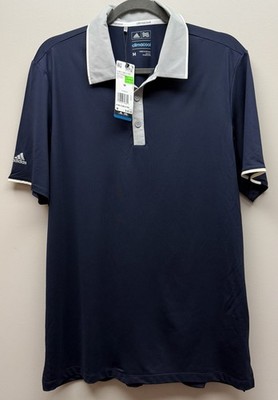 NEW Adidas A166 Men s Climacool Performance Navy/Stone Polo Shirt M BC5458