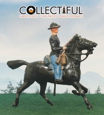 BRITAINS EARLY MOUNTED AMERICAN SOLDIER - LEAD FIGURE MOVING ARM   1028