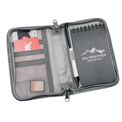 Pocket Sized Field Notes Cover w/ Zipper Closure- Includes Waterproof Noteboo...