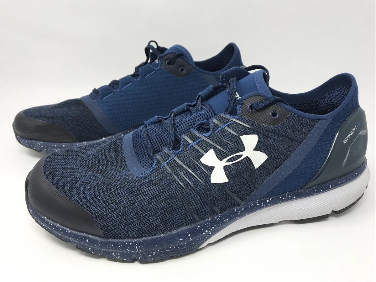 Under Armour UA Mens Charged Bandit 2 Size 13 Blue Running Shoes Run Long A