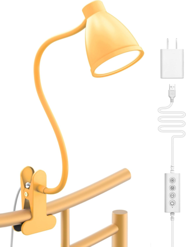Clip on Light, 10W 38 LED Desk Lamp with Clamp, 5 Color 10 Brightness Auto off T