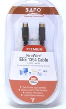 BAFO Premium IEEE 1394 Firewire / Sony i.LINK Cable 10FT 9/9 9 Pin To 9 Pin