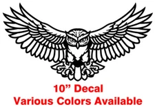 10" Owl Flying Hunting Vinyl Decal Car Truck Window Tablet Laptop Notebook RV