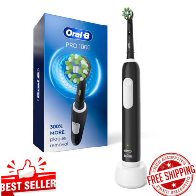 Oral-B Pro 1000 Rechargeable Electric Toothbrush, Black, For Adults/Kids, 2024