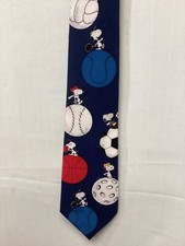Charlie Brown and Gang Peanuts, Snoopy Blue Polyester Vintage Tie 3.75x57