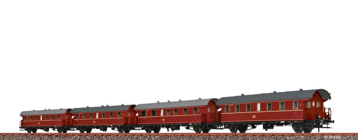 BRAWA 46786 - 4er Set Personenwagen der DB, Ep. III, BASIC+, Spur H0