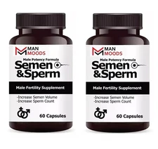 (2 Pack) Semen & Sperm Male Fertility Supplement Increase Volume Herbal 60ct