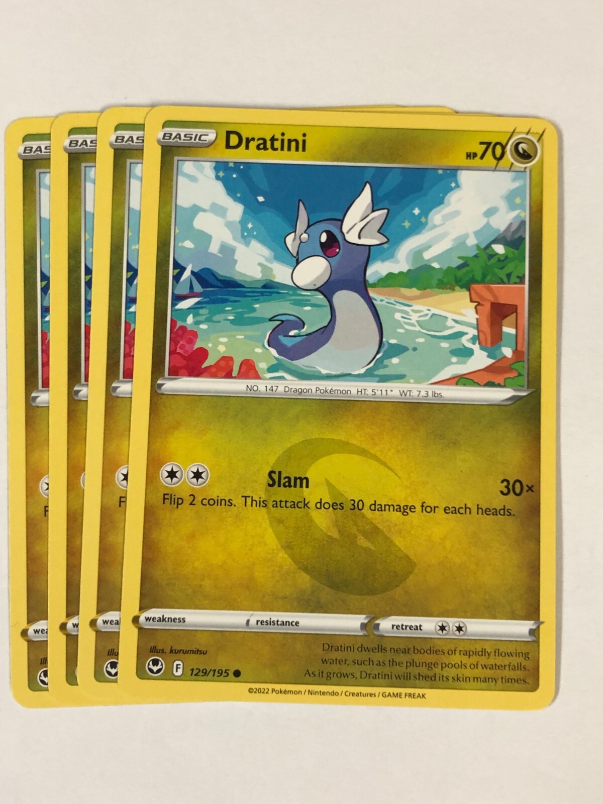 Pokemon Card Silver Tempest 4x Playset Dratini 129/195 NM