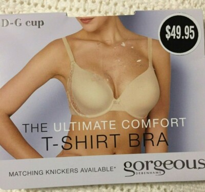 40E UNDERWIRE T SHIRT FORTITUDE MEMORY FOAM BRA BEIGE ADJUSTABLE STRAPS NWT $25