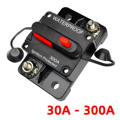 30-300Amp Wasserdicht Auto Leitungsschutzschalter Sicherung Reset für Boot Auto DC 12V-48V UK