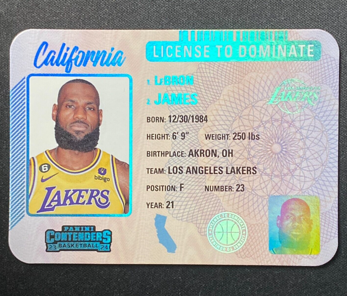 2023-24 Panini Contenders LeBron James #6 License To Dominate Case