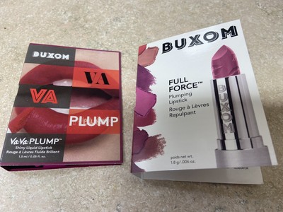 Buxom Lip Plumper Samples Full Force Wine Me Vava Plump Plumping Lipstick 1.5 ml