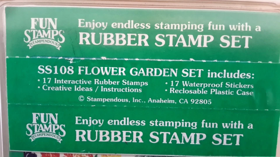 Conjunto de 17 carimbos de borracha Stampendous Fun Stamps Flower Garden folha de ideias desmontada - Imagem 4 de 4
