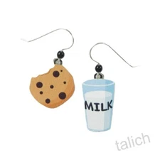 Sienna Sky Earrings Christmas Fun Lovely Milk and Cookies Handmade in USA