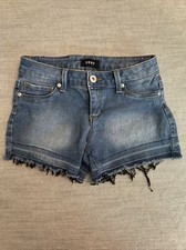 DKNY Denim Girls Blue Jean Short Shorts Cut Off Size 10 Pockets