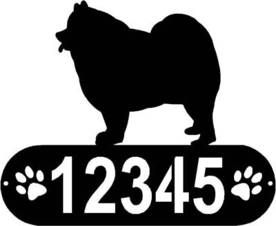 Samoyed Dog PAWS House Address Sign or Name Plaque - Made in USA