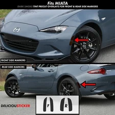 For 2016-2025 Miata Smoke Side Markers Overlay Tint Vinyl Decal PreCut Rear MX5