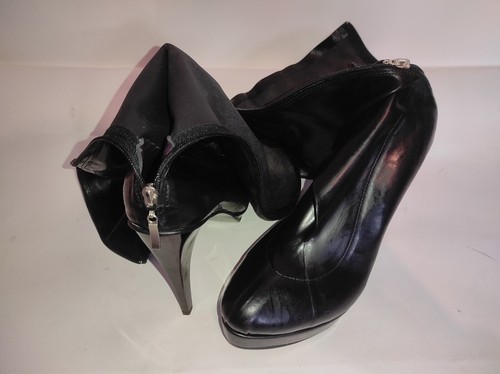 Promozione Latex Gomma Alle Ginocchia Stivali Tg. 42 - 47 Rv,Nuovo,13 CM Tacco, - Picture 6 of 20