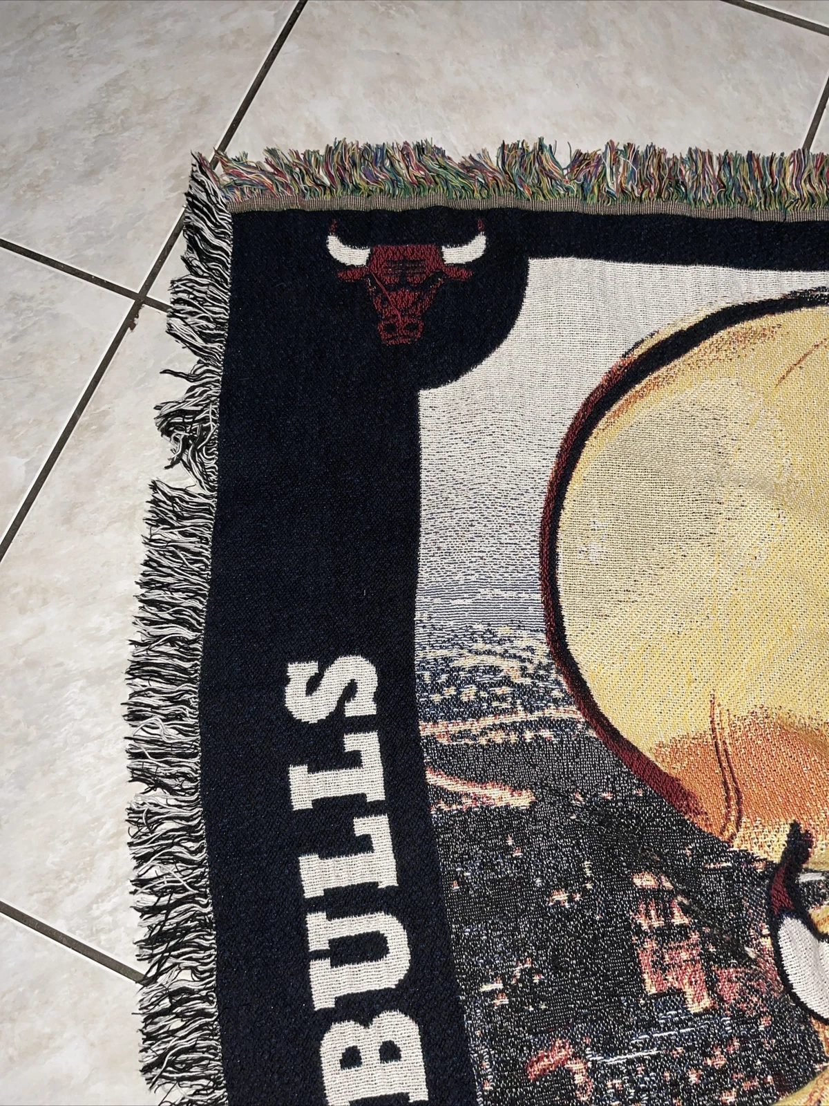 Chicago Bulls Woven Blanket NBA Champs used