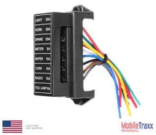 8 Way Fuse Box ATO/ATC Auto Fuse Holder With 5 Inch Wire Lead