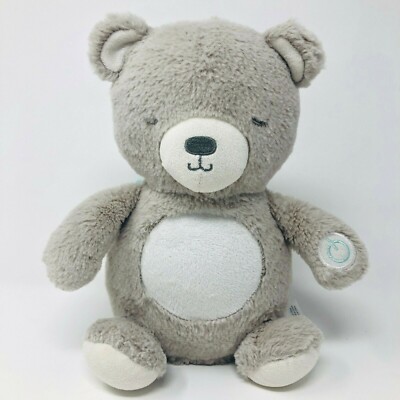 Carters Gray Bear Plush Music Sound Lights Soother Stuffed Animal Crib Toy