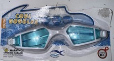 Swim Goggles Youth 8 White And Blue , Blue Lenses