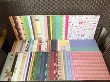 A. HUGE 12x12 SCRAPBOOK PAPER LOT 225 Shts. Mixed Themes, Patterns  Brands NEW