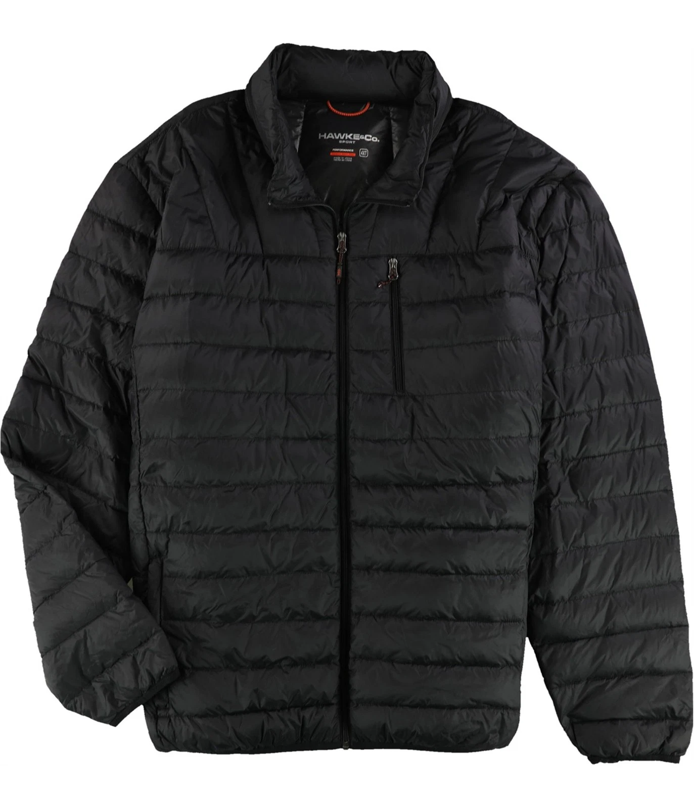 Hawke & Co. Mens Packable Down Quilted Jacket, black, M