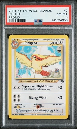 2001 POKEMON SOUTHERN ISLANDS PROMO #2 PIDGEOT PSA 8