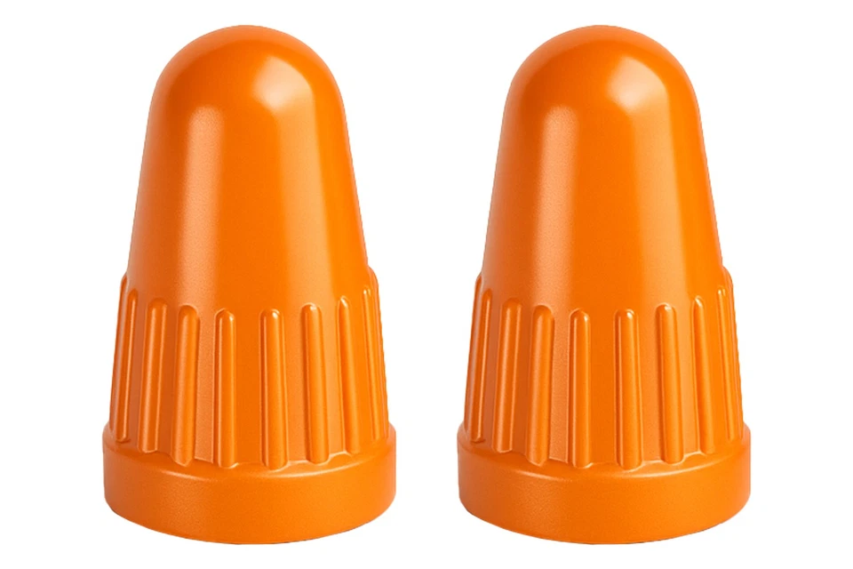 1 Paar Ventil Kappen Continental Caps für Sclaverandventil Schlauch SV orange