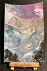 4x6 Original Landscape Mountain Sunrise Seascape Wax Encaustic Painting — photo 1