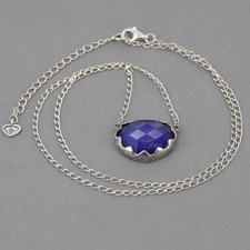 Retired Silpada Sterling Silver Lapis lazuli Rock Crystal DUCHESS Necklace N3016