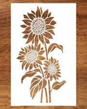 Large Sunflower Stencil for Painting 12X15 Inches - Flower Stencils for Crafts