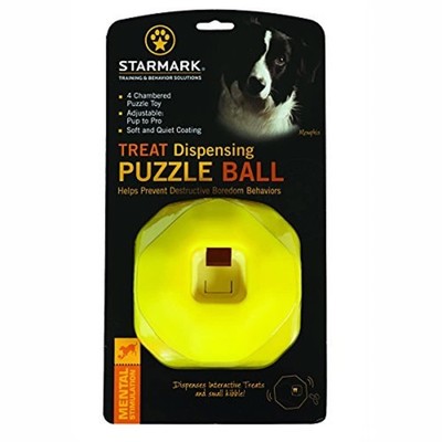 Starmark Treat Dispensing Puzzle Ball Dog Toy - Mental Stimulation, Durable