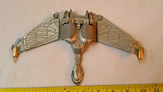 Vintage Star Trek Franklin Mint Klingon Cruiser Bird Of Prey Pewter Ship 1991
