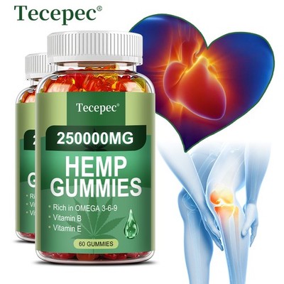 Relief Pain Improve Sleep Calm Anxiety Stress Rich Omega 3 6 9 Vegan 60 Gummies